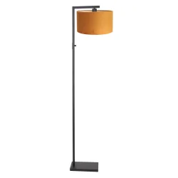 floor lamp STANG down, with switch, with shade, with plug E27 IP20, black matt dimmable