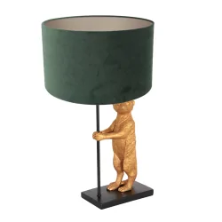 table lamp ANIMAUX - SURICATE up, with switch, with shade, with plug E27 IP20, black matt 