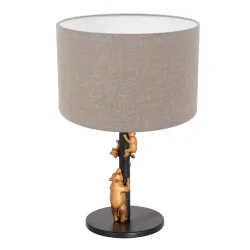 table lamp ANIMAUX - OURSES up, with switch, with shade, with plug E27 IP20, black matt 