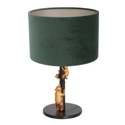 table lamp ANIMAUX - OURSES up, with switch, with shade, with plug E27 IP20, black matt 