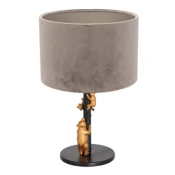 table lamp ANIMAUX - OURSES up, with switch, with shade, with plug E27 IP20, black matt 