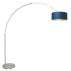 floor lamp SPARKLED LIGHT cylindrical, with switch, with shade, with plug, adjustable E27 IP20, steel brushed 
