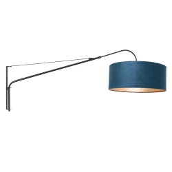 wall luminaire ELEGANT CLASSY with switch, with shade, with strain relief, with plug, adjustable E27 IP20, black matt dimmable