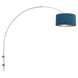 wall luminaire SPARKLED LIGHT cylindrical, with switch, with shade, with plug, adjustable E27 IP20, steel brushed 