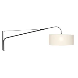 wall luminaire ELEGANT CLASSY with switch, with shade, with strain relief, with plug, adjustable E27 IP20, black matt 