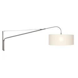 wall luminaire ELEGANT CLASSY with switch, with shade, with strain relief, with plug, adjustable E27 IP20, steel brushed 