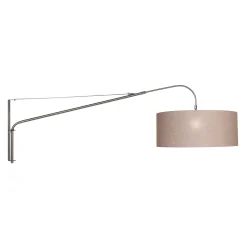 wall luminaire ELEGANT CLASSY with switch, with shade, with strain relief, with plug, adjustable E27 IP20, steel brushed 