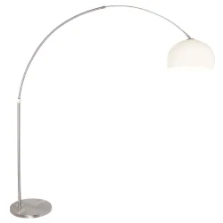 floor lamp SPARKLED LIGHT half round, with switch, with shade, with plug, adjustable E27 IP20, steel brushed 