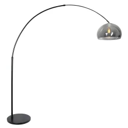 floor lamp SPARKLED LIGHT half round, with switch, with shade, with plug, adjustable E27 IP20, black matt 