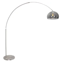 floor lamp SPARKLED LIGHT half round, with switch, with shade, with plug, adjustable E27 IP20, steel brushed 