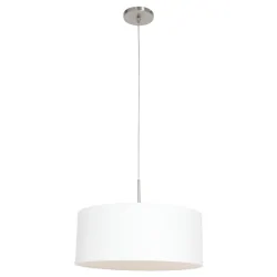 pendant luminaire SPARKLED LIGHT cylindrical, with shade E27 IP20, steel brushed dimmable