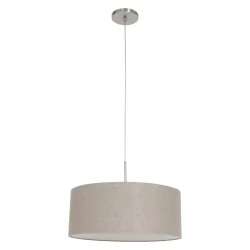 pendant luminaire SPARKLED LIGHT cylindrical, with shade E27 IP20, steel brushed dimmable