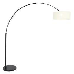 floor lamp SPARKLED LIGHT cylindrical, with switch, with shade, with plug, adjustable E27 IP20, black matt dimmable