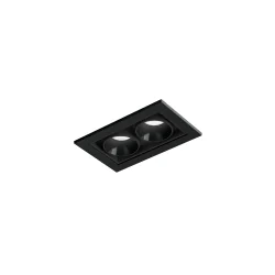 Downlight encastrable LINOO 2.0 à 2 flammes, angulaire, CCT Switch, courant constant IP20, noir mat gradable