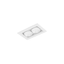Downlight encastrable LINOO 2.0 à 2 flammes, angulaire, CCT Switch, courant constant IP20, blanc mat gradable