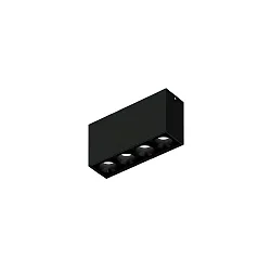 Luminaire de plafond LINOO SURFACE 4.0 4 flammes, angulaire IP20, noir brillant, noir mat gradable