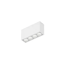 Luminaire de plafond LINOO SURFACE 4.0 4 flammes, angulaire IP20, blanc mat, blanche brillant gradable