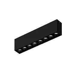 Luminaire de plafond LINOO SURFACE 8.0 8 flammes, angulaire IP20, noir brillant, noir mat gradable