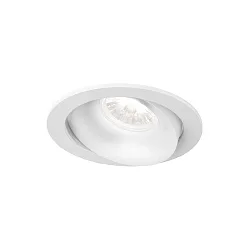 recessed spotlight RONY 1.0 - LED round, multipower, cardanic swivelling, with wire springs IP20, mat, traffic white dimmable