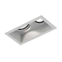 recessed spotlight PLANO 2.0 - LED 2 flames, cardanic swivelling, with wire springs IP20, white aluminum dimmable