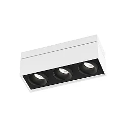 Luminaire de plafond SIRRO 3.0 3 flammes, pivotant, rotatif GU10 IP20, couvert de poudre, noir , blanche gradable
