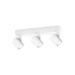 Applique et plafonnier SQUBE ON BASE 3 flammes, pivotant, rotatif GU10 IP20, blanche gradable