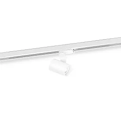 Projecteur triphasé SQUBE ON TRACK 1.0 - PAR16 avec adaptateur, pivotant à la cardan GU10 IP20, mat, blanc trafic gradable