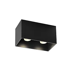 Luminaire de plafond BOX 2.0 à 2 flammes, angulaire, reculer GU10 IP20, noir  gradable