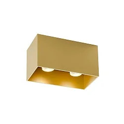 Luminaire de plafond BOX 2.0 à 2 flammes, angulaire, reculer GU10 IP20, or gradable