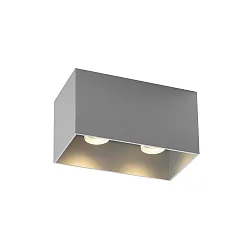 Luminaire de plafond BOX 2.0 à 2 flammes, angulaire, reculer GU10 IP20, aluminium brossé gradable
