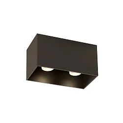 Luminaire de plafond BOX 2.0 à 2 flammes, angulaire, reculer GU10 IP20, bronze gradable