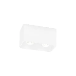 Luminaire de plafond DOCUS 2.0 à 2 flammes, angulaire, reculer GU10 IP20, blanche gradable