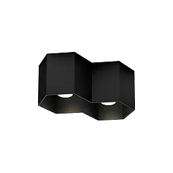 Downlight HEXO 2.0 - PAR16 à 2 flammes, angulaire, sans réflecteur GU10 IP20, mat, noir profond gradable