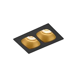 LED Recessed spot PIRRO 2.0, 2 spots, 2x 4.5W 2700K, CRi >90, dimmable, black gold