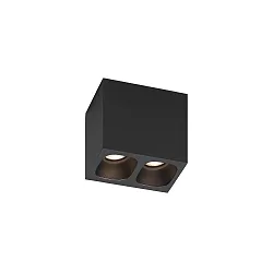 Downlight PIRRO 2.0 à 2 flammes IP20, noir gradable