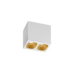 Downlight PIRRO 2.0 à 2 flammes IP20, or, blanche gradable