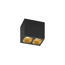 Downlight PIRRO 2.0 à 2 flammes IP20, or, noir gradable