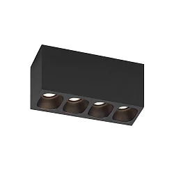 LED Ceiling luminaire PIRRO 4.0, 4 spots, 4x 4.5W 3000K, CRi >90, dimmable, black