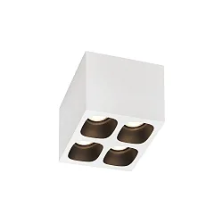 Downlight PIRRO 4.1 4 flammes, carré IP20, noir gradable