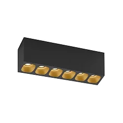 Luminaire de plafond PIRRO 6.0 6 flammes IP20, or, noir gradable