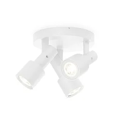 Luminaire de plafond SARA ON BASE 3.0 - PAR16 3 flammes, rond, pivotant à la cardan GU10 IP20, mat, blanc trafic gradable