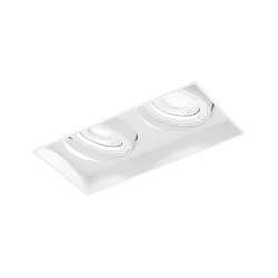 Plafonnier encastré STRANGE PETIT TRIMLESS 2.0 angulaire, affleurant, pivotant à la cardan IP20, mat, blanc trafic gradable