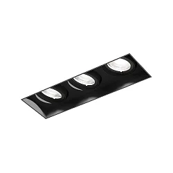 Plafonnier encastré STRANGE PETIT TRIMLESS 3.0 angulaire, affleurant, pivotant à la cardan IP20, mat, noir profond gradable