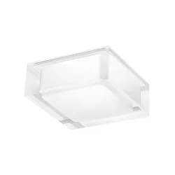 Luminaire de plafond MIRBI IP44 2.0 angulaire, avec ressorts à lames, montage semi-enfoui IP44 / IP20, blanc trafic gradable