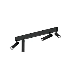 Luminaire de plafond MATCH 4.0 4 flammes, pivotant à la cardan IP20, mat, noir profond gradable