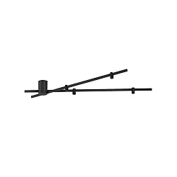 Luminaire de plafond TRACE SPIN 1.0 Bas, 4 flammes, avec bras articulé IP20, mat, noir profond gradable