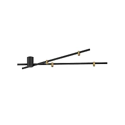 Luminaire de plafond TRACE SPIN 1.0 Bas, 4 flammes, avec bras articulé IP20, champagne, mat, noir profond gradable