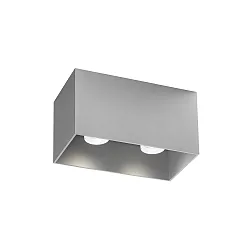 Luminaire de plafond BOX CEILING SURF 2.0 à 2 flammes IP20, aluminium brossé gradable
