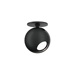 Luminaire de plafond LECA 1.0 - 350MA pivotant à la cardan, en forme de boule, montage semi-enfoui IP20, noir mat gradable