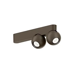 Luminaire de plafond LECA 2.0 à 2 flammes, pivotant à la cardan IP20, bronze gradable